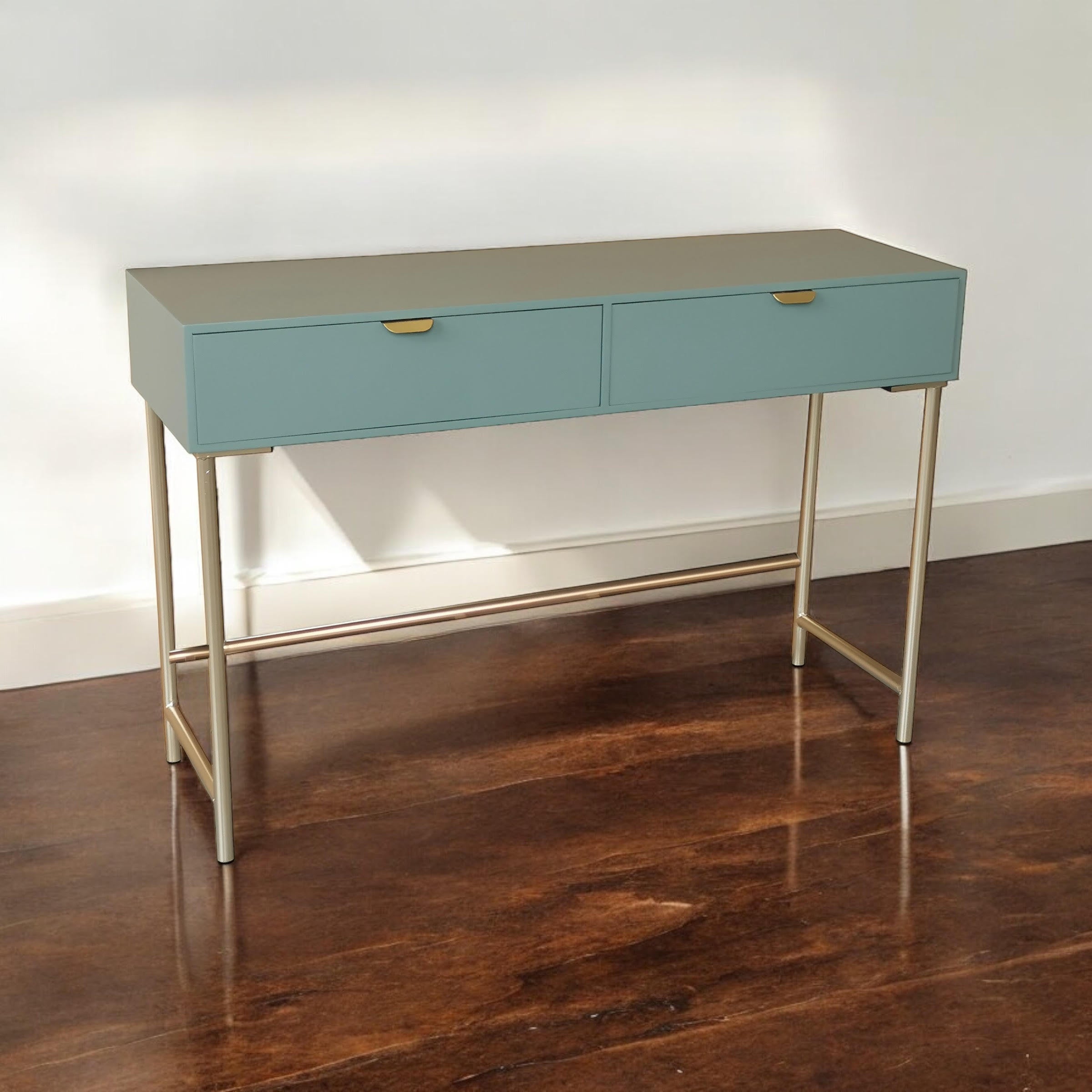 120CM Green Wooden 3 Drawer Chest of Drawers with Scalloped Edge Design