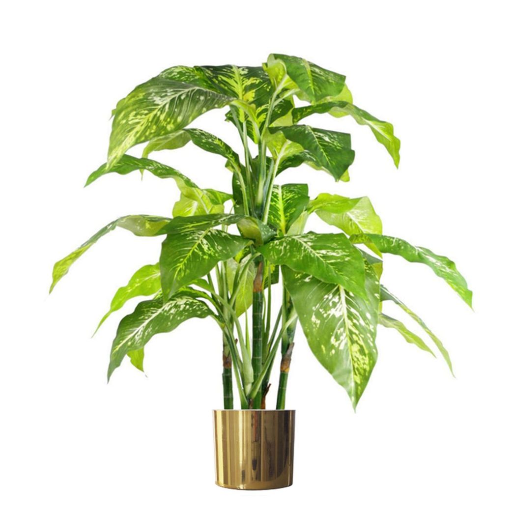 Leaf Handmade Metal Planter with Polished Gold Finish 20 x 18cm