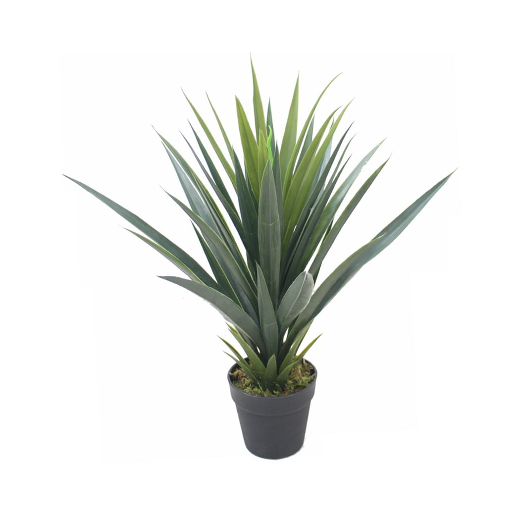Leaf 90cm Gold Metal Planter with Artificial Yukka Plant