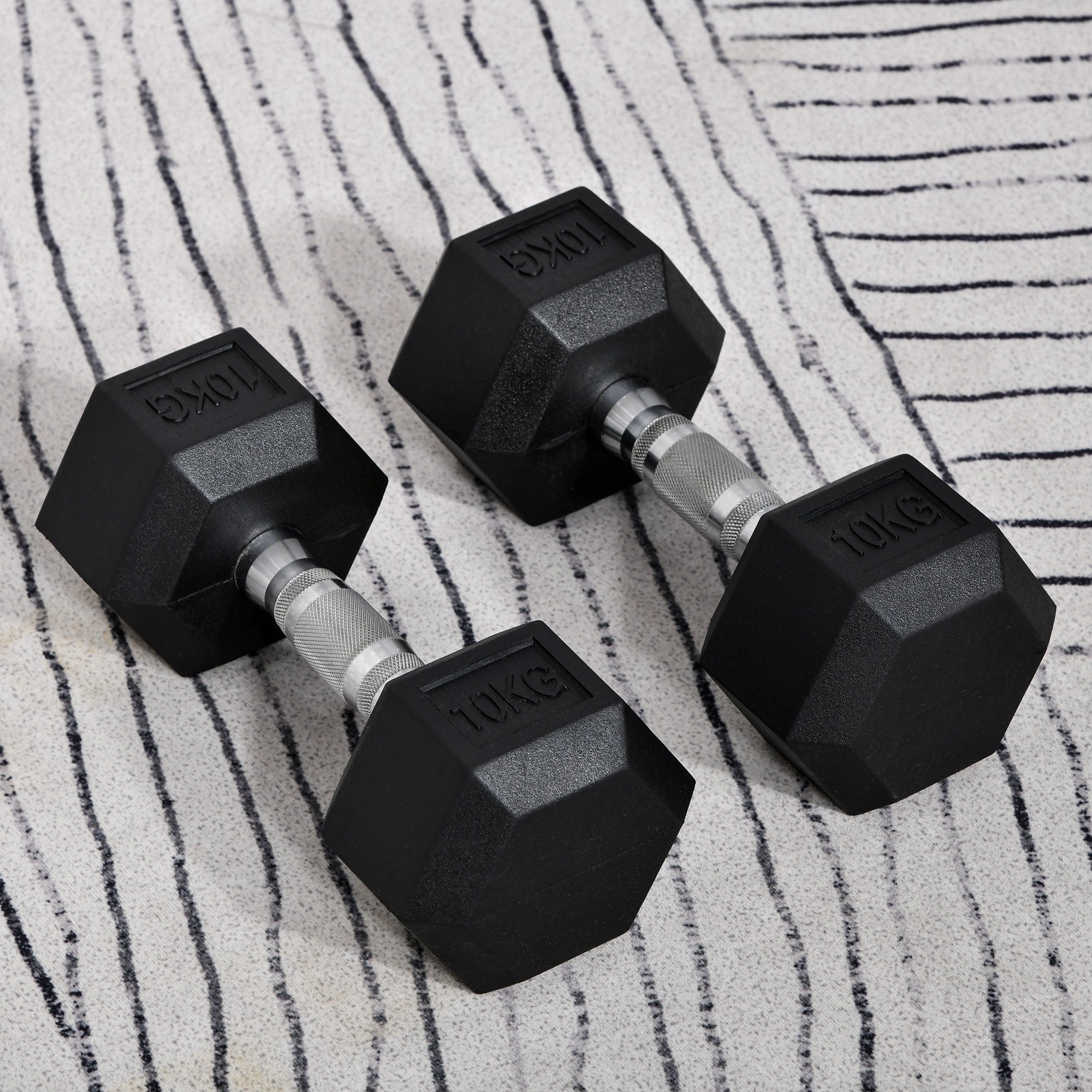Hexagonal Dumbbell Set 2 x 10kg for Home Fitness HOMCOM