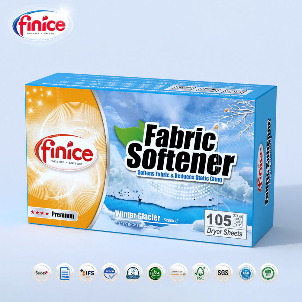 Finice Fabric Softener Dryer Sheets – Plant-Based, Anti-Static & Sensitive Skin Safe, 105 Sheets
