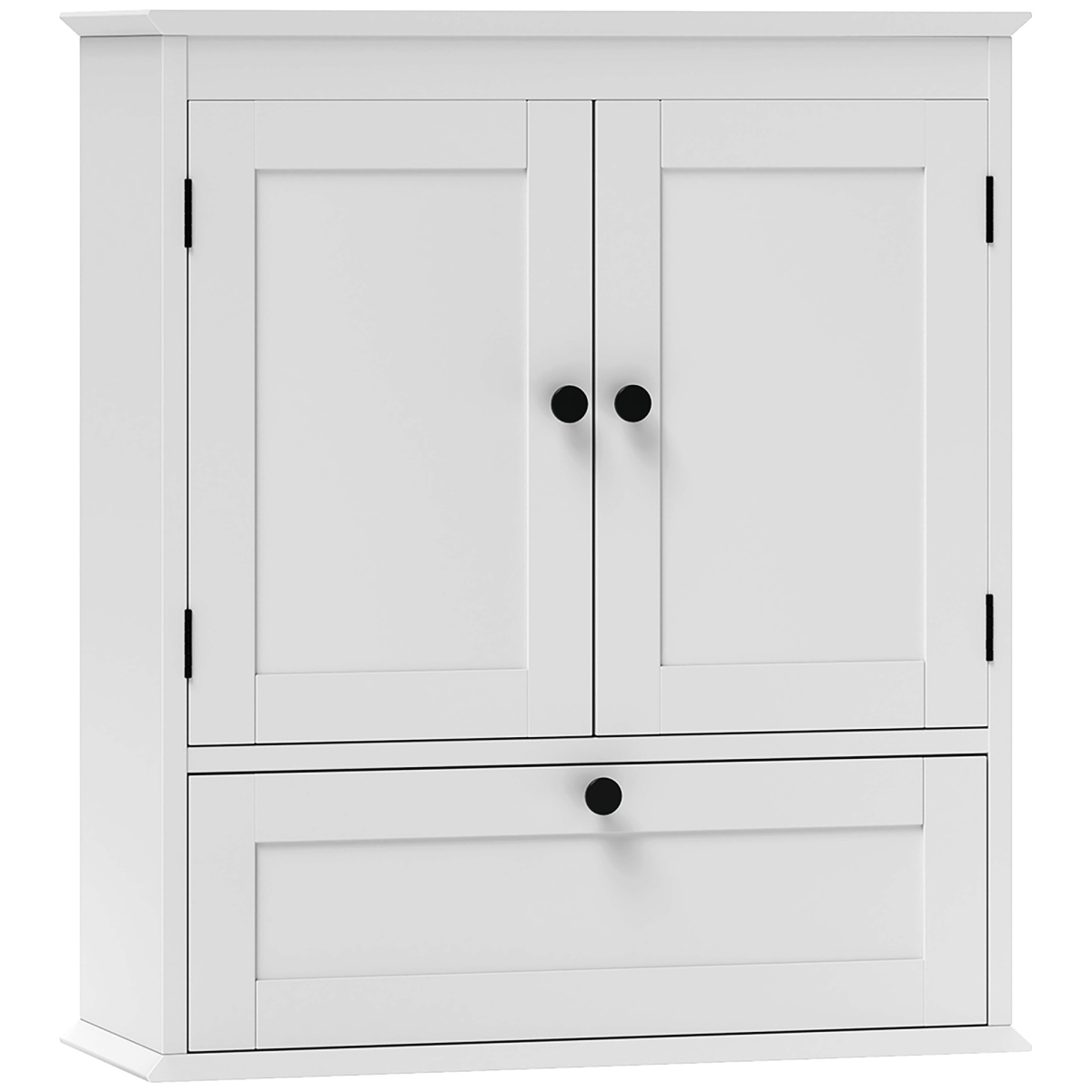 HOMCOM Wall Mounted Bathroom Cabinet with Adjustable Shelf, White