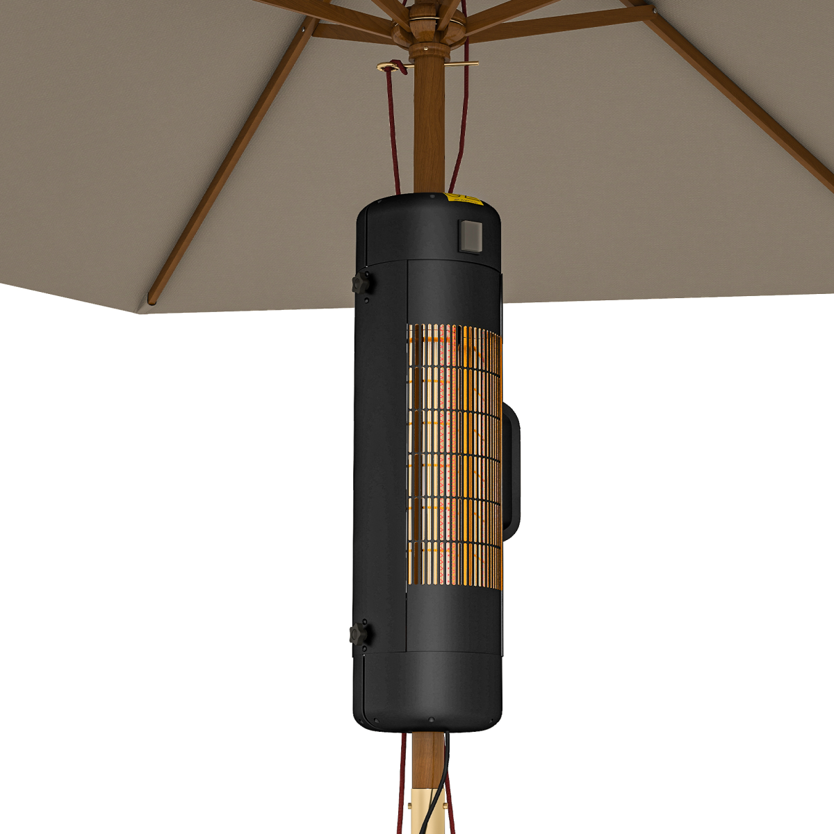 Outsunny Electric Parasol Mounted Patio Heater, 2 Heat Settings