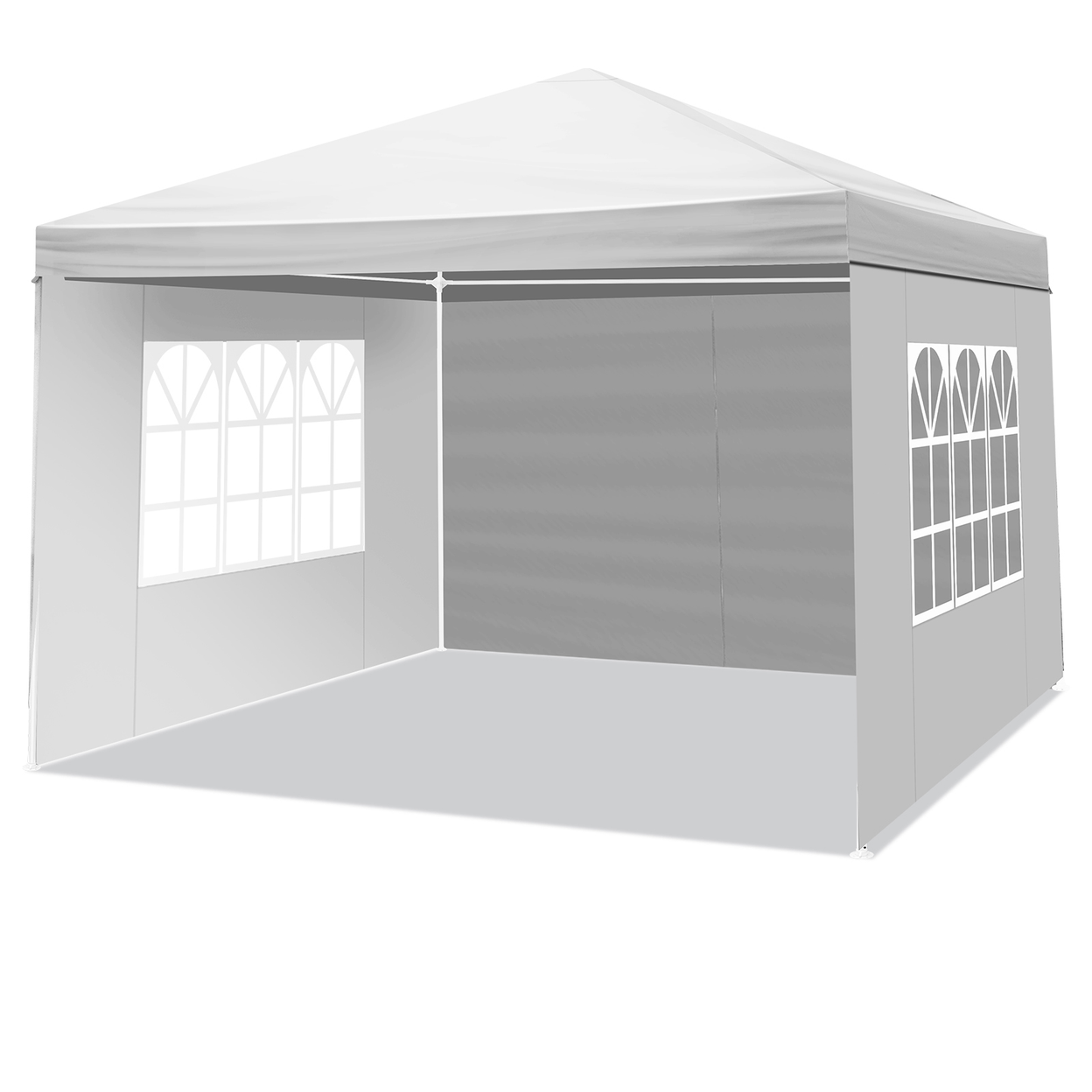 【Same Code 31052029】3 x 3m Three Sides Waterproof Tent with Spiral Tubes White