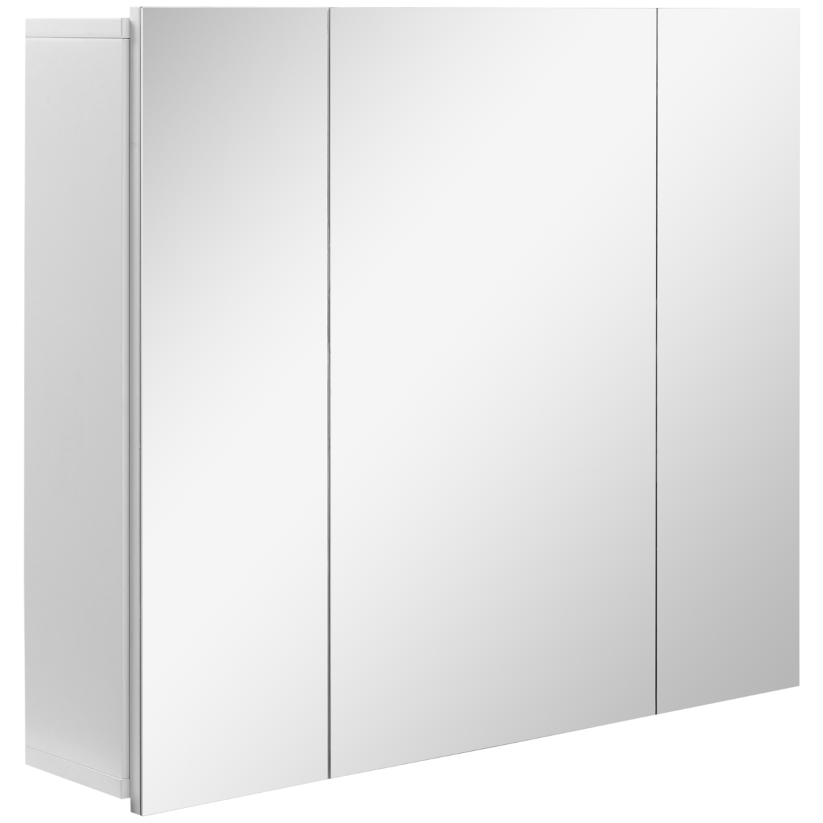 kleankin Wall-Mounted Bathroom Mirror Cabinet with Door, White