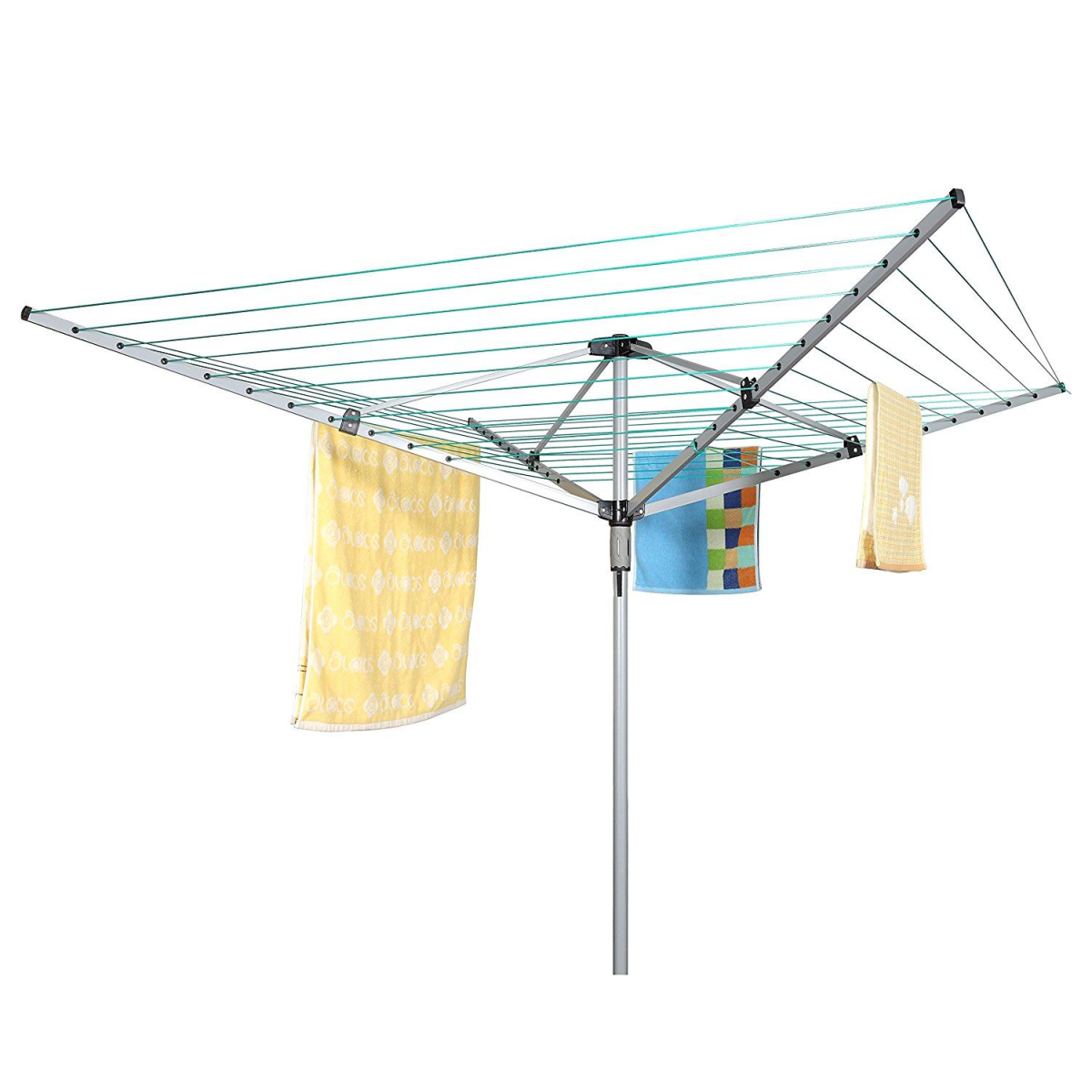 Heavy Duty 40m Rotary Airer Dryer with Metal Ground Socket, Powder Coated, Weatherproof