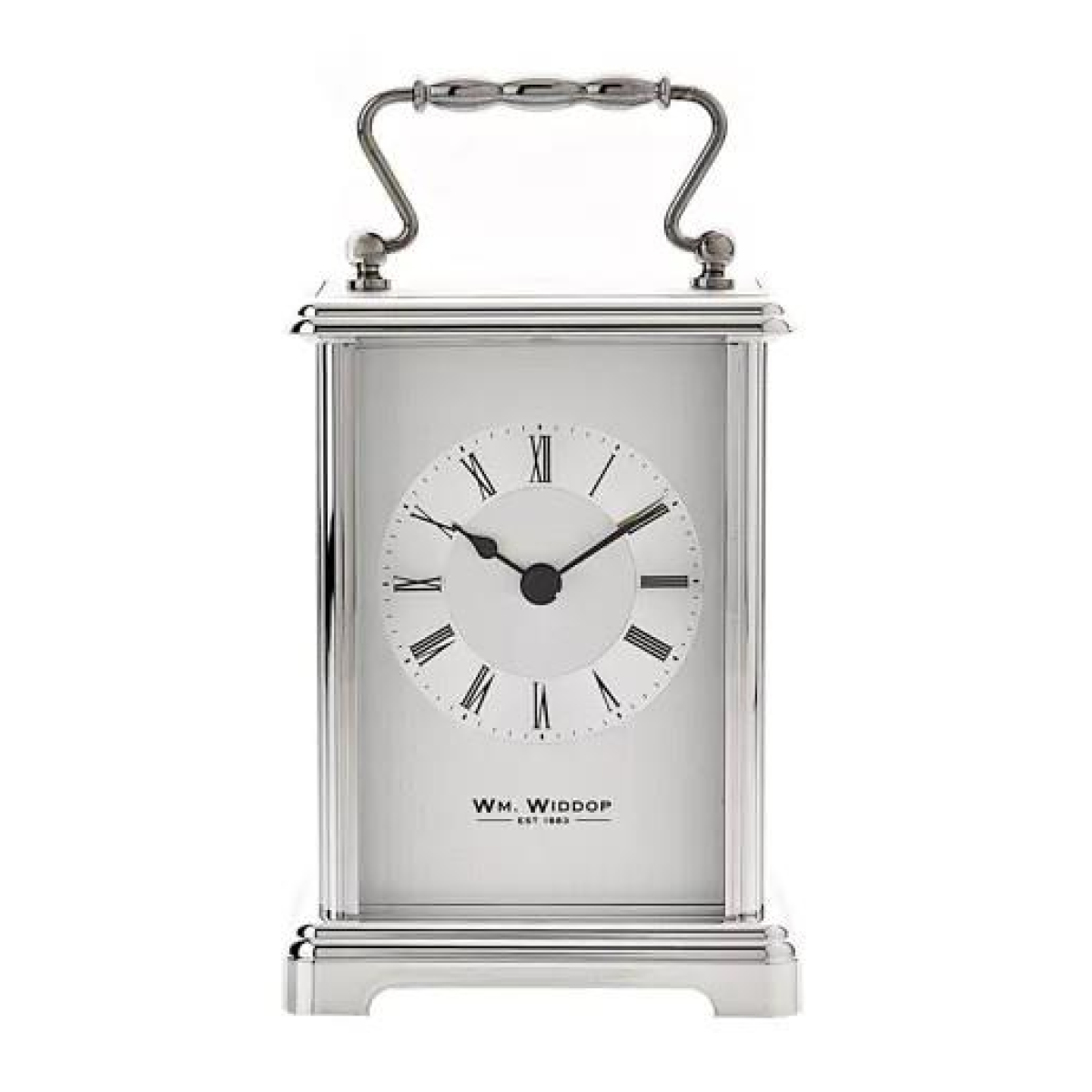 Wm Widdop Silver colour Carriage Clock