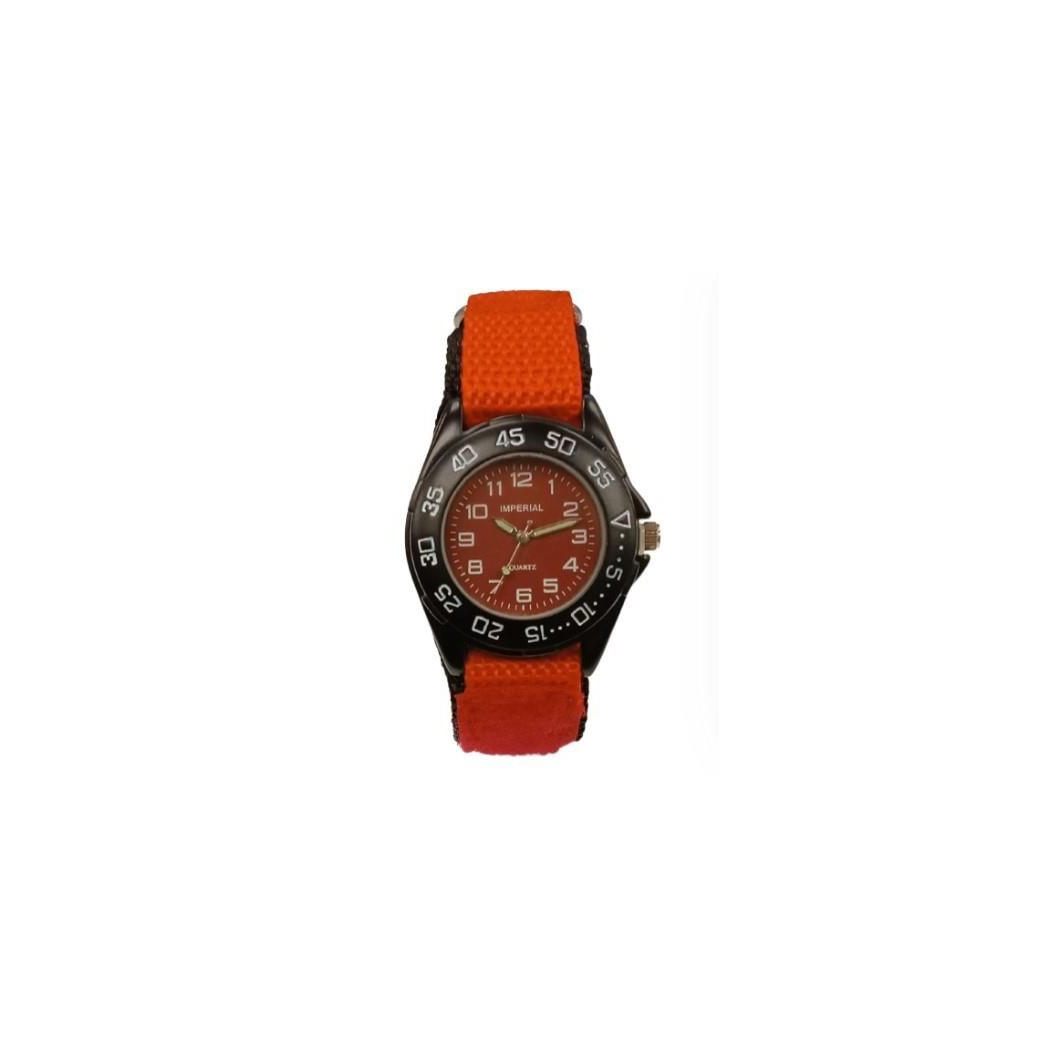 Imperial Children Red Mid Dial with Velcro Strap Easy Fasten Watch IMP429R CLEARANCE NEEDS RE-BATTERY