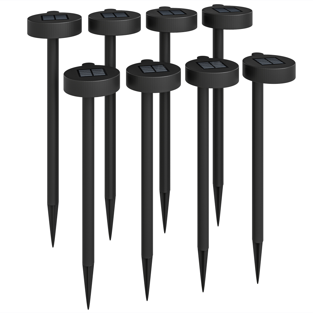 Outsunny 8 Pack Solar LED Pathway Stake Lights, IP44, Auto On/Off