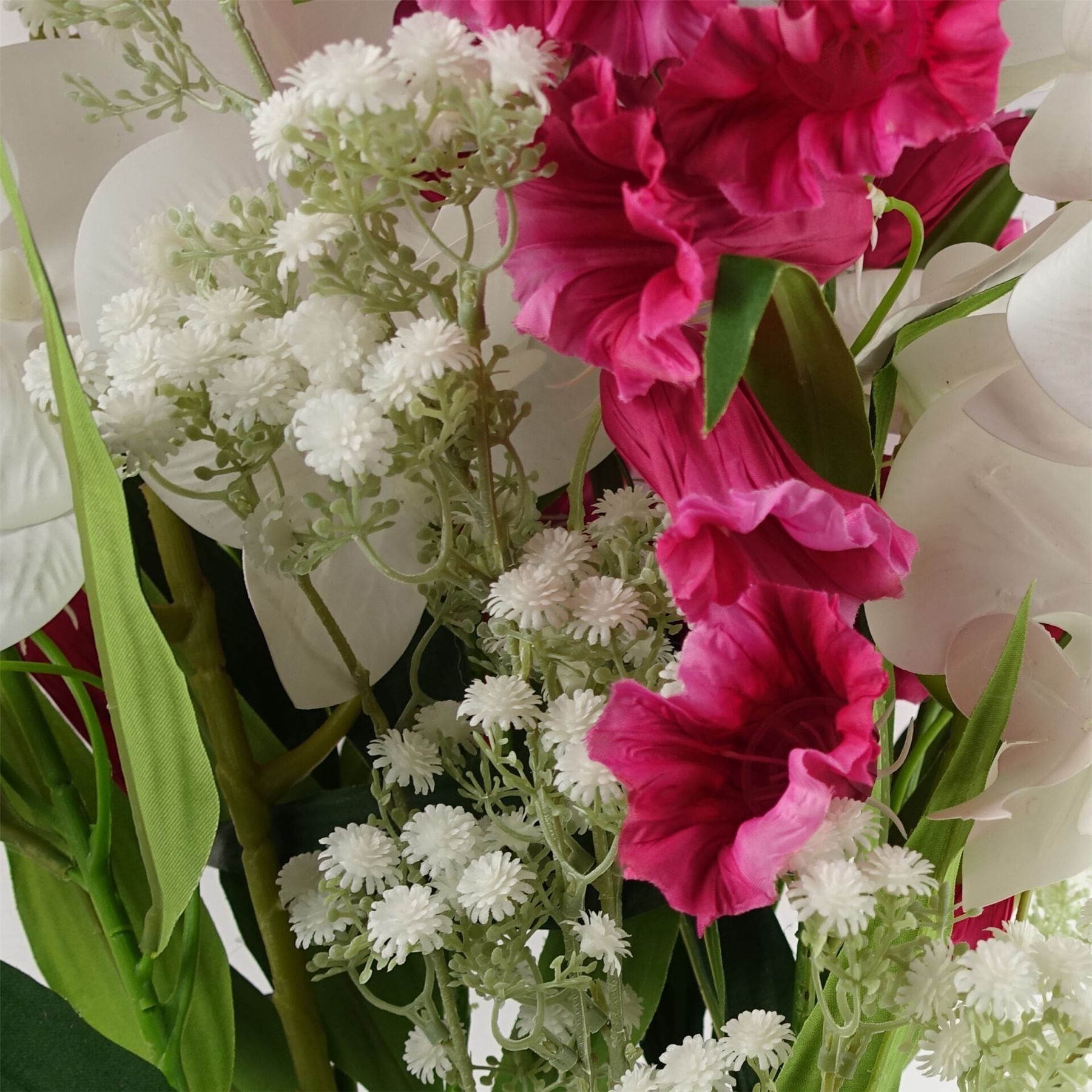 Leaf Pack of 6 White Gypsophila Artificial Flower Stems 85cm