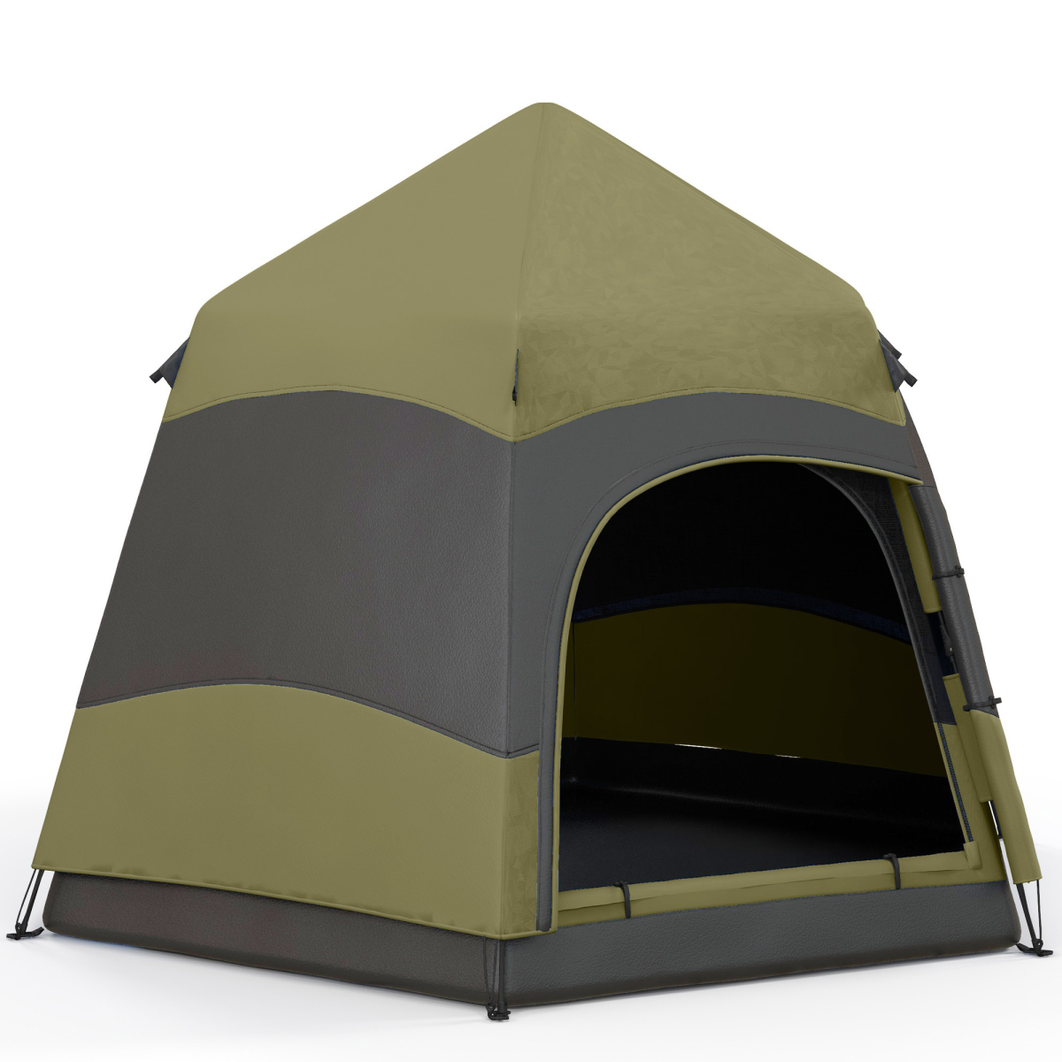 Outsunny 4-6 Person Pop-Up Camping Tent with Mesh Windows, Green