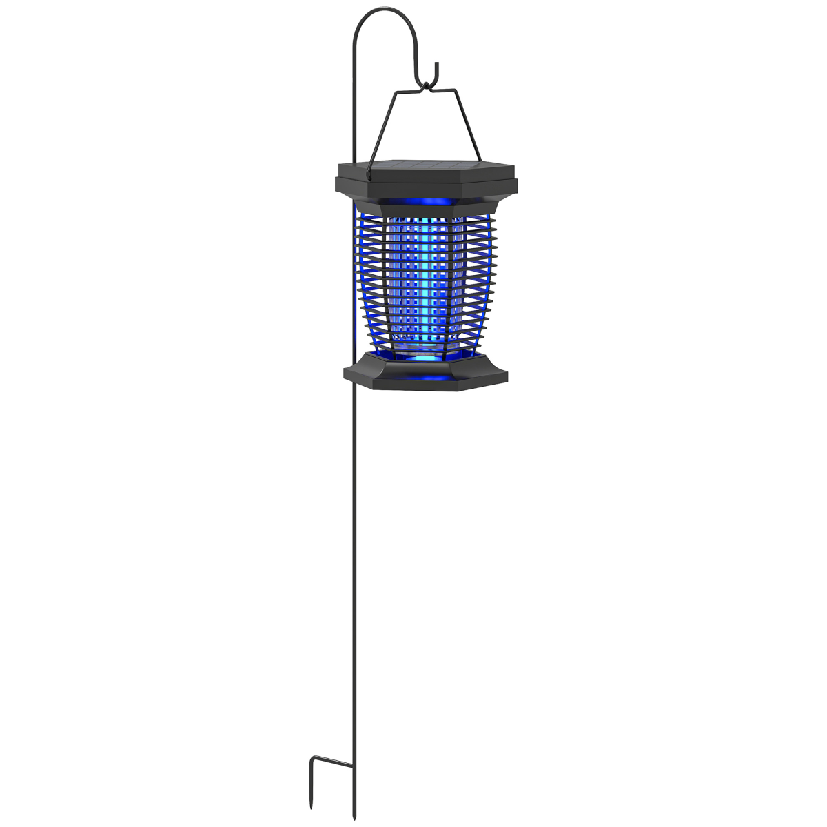 Outsunny 2-in-1 Electric Fly Zapper with UVA Light Garden Lantern