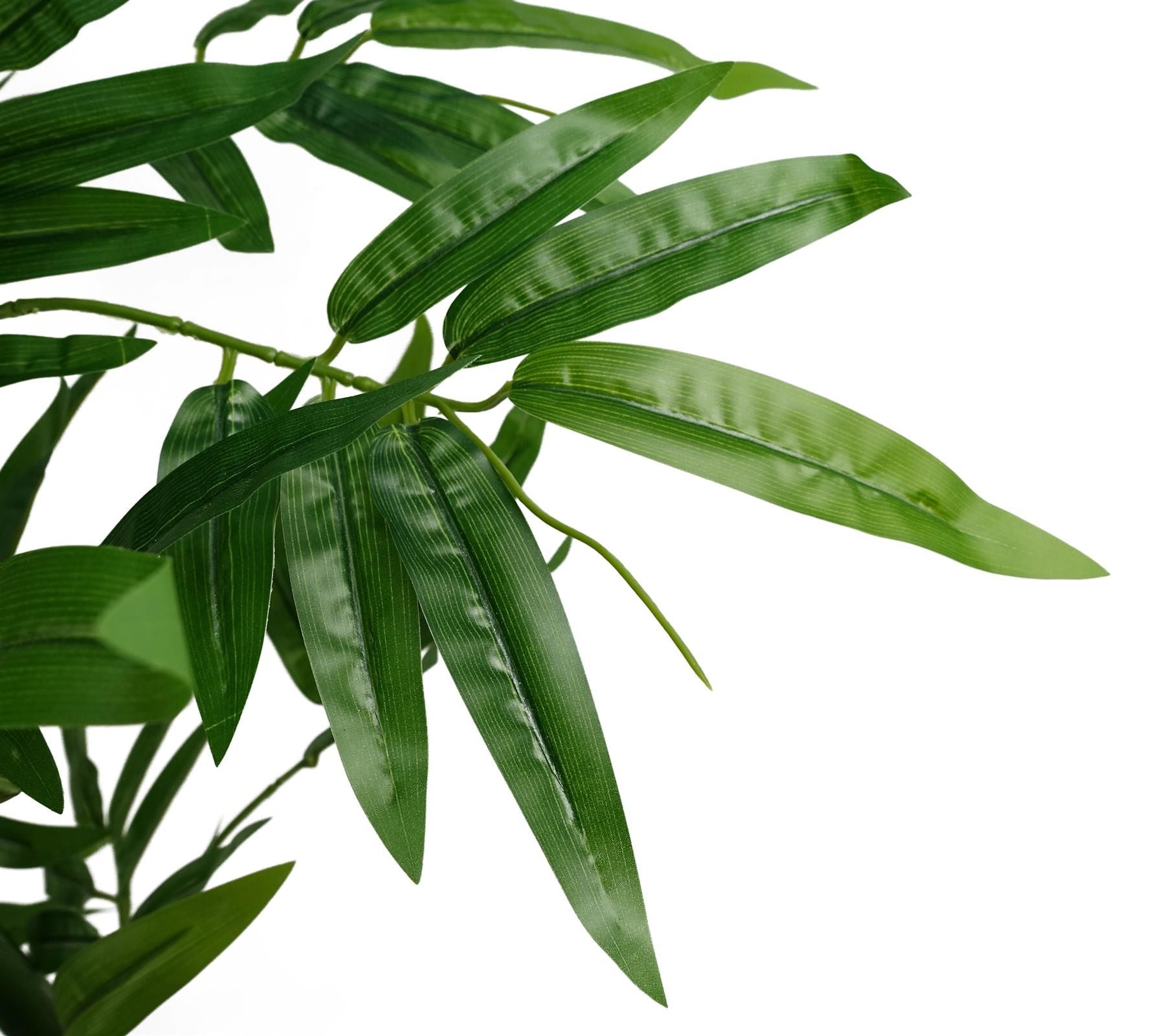 90cm (3ft) Artificial Bamboo Tree with Extra Wide Leaves in Black Plastic Pot
