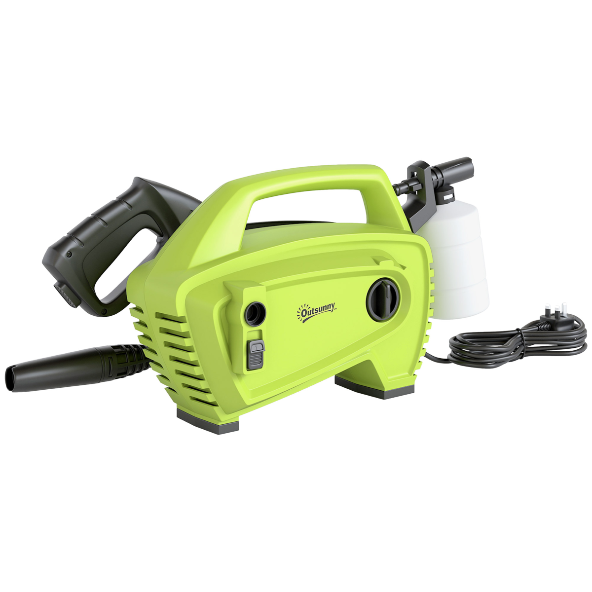 Outsunny 1600W 130 Bar Pressure Washer, 6m Hose, Green