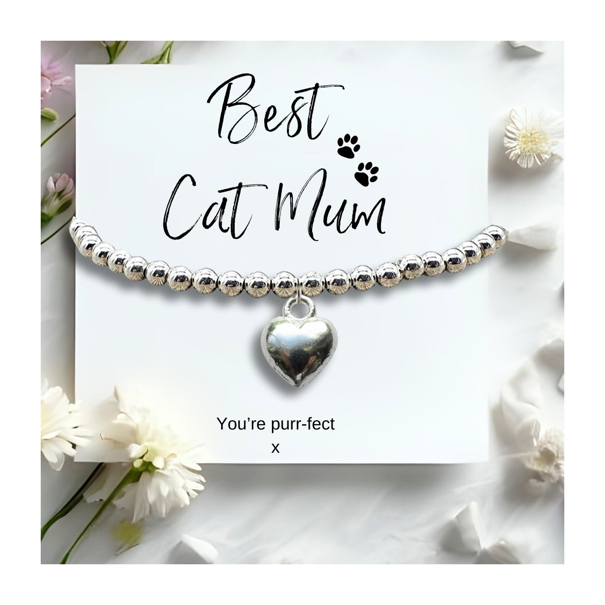 Best Cat Mum Bracelet and Gift Card