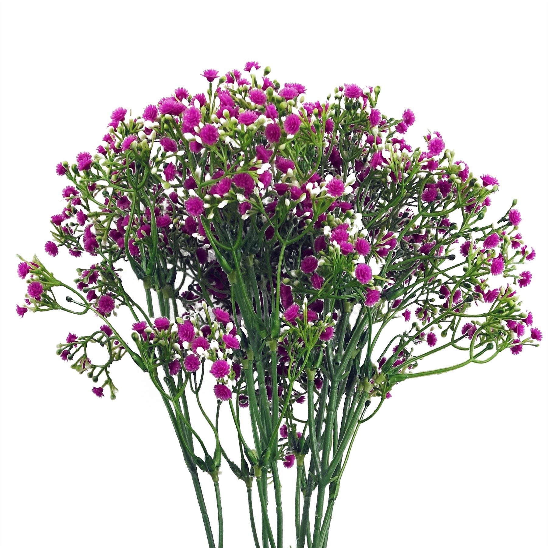 Leaf 55cm Pink Gypsophila Artificial Flower Stem with Wired Shapable Stem