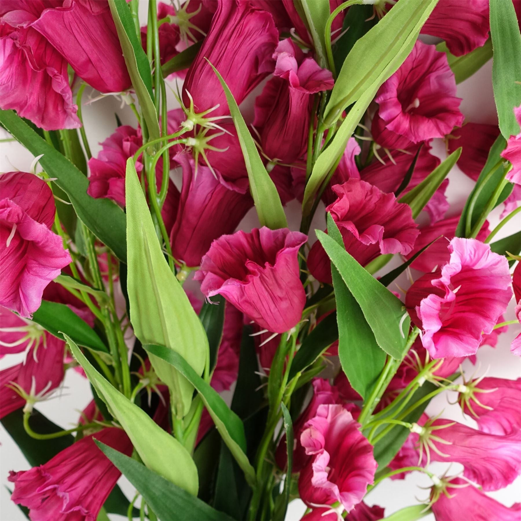 Leaf 100cm Trumpet Artificial Flower Stem Fuchsia Pink