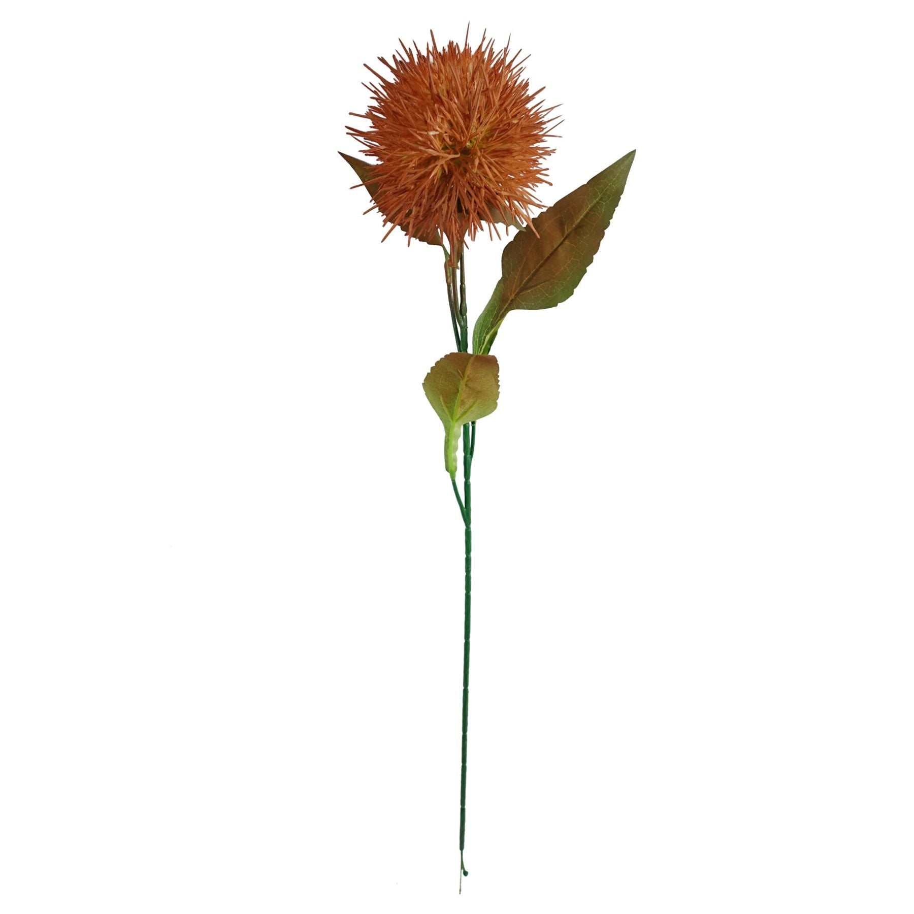 Leaf 70cm Yellow Artificial Globe Thistle Flower Stem