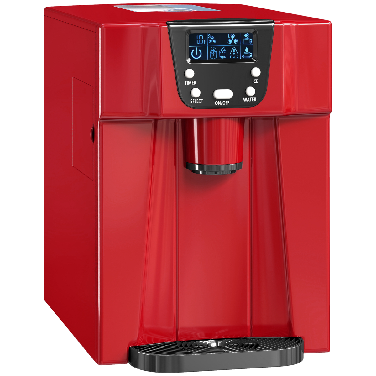 HOMCOM Ice Maker & Water Dispenser, 12kg/Day, 9 Cubes in 6-10 Mins