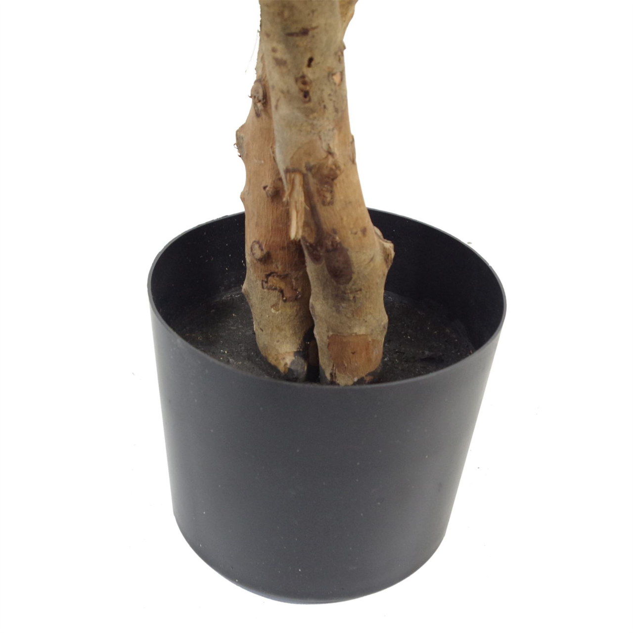 Artificial 130cm Variegated Green and White Bushy Ficus Tree in Pot