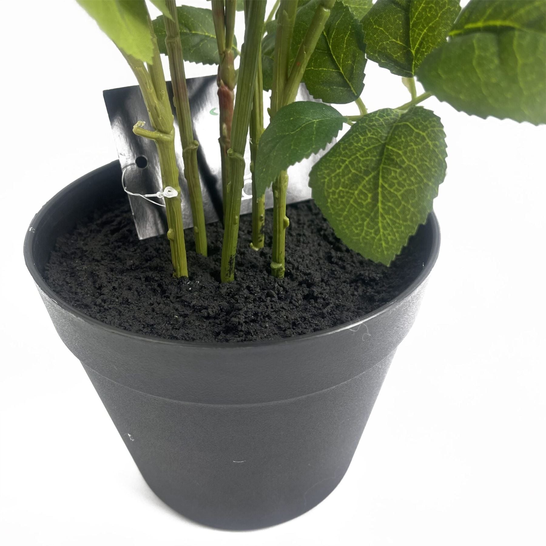 60cm Artificial Pink Silk Rose Bush with Leaves, Potted Ready-to-Display Premium Plant