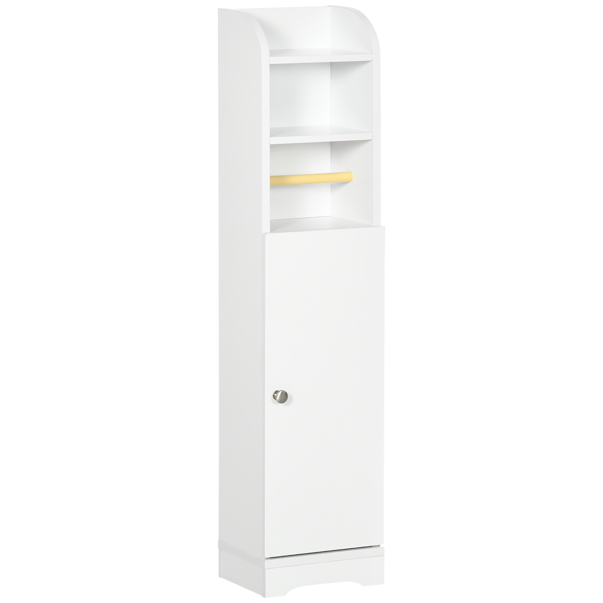 kleankin Freestanding Bathroom Storage Cabinet with Adjustable Shelf, White