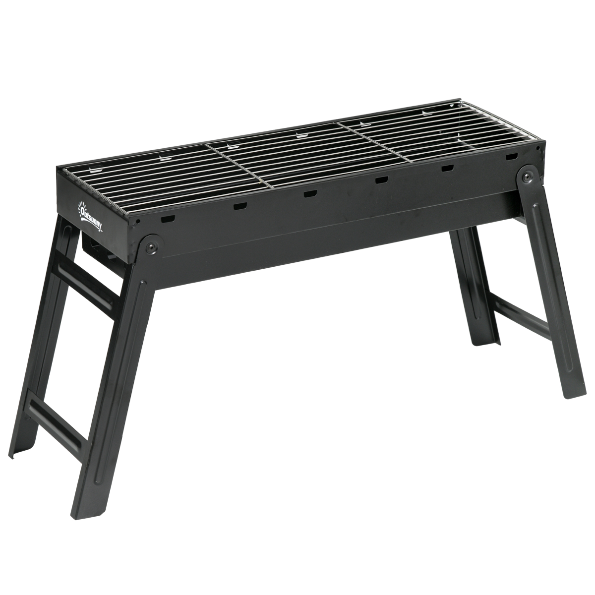 Outsunny Portable Foldable Charcoal Grill with Pull-Out Basin