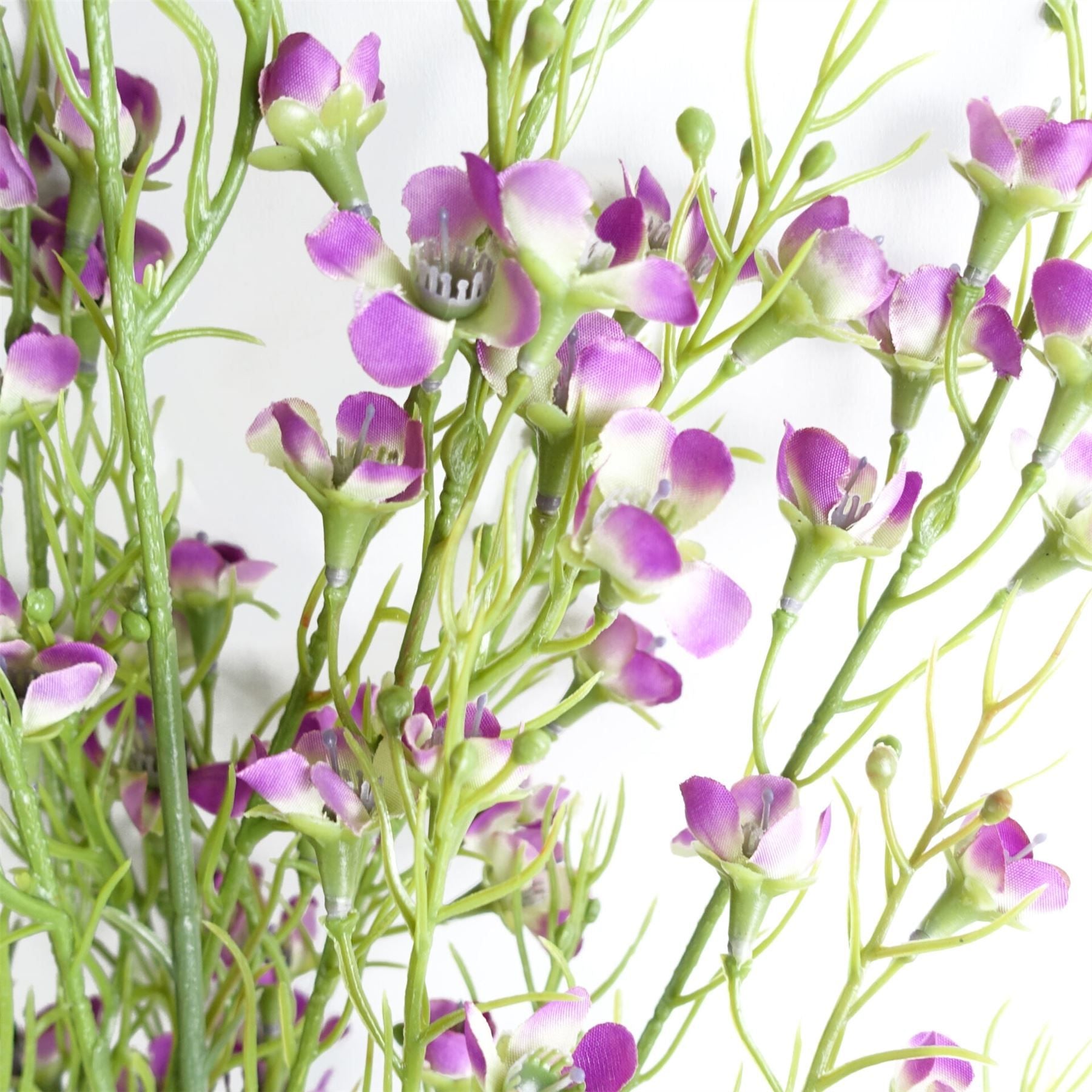 Leaf Pack of 6 100cm Artificial Foliage Stems with Small Flowers, Purple