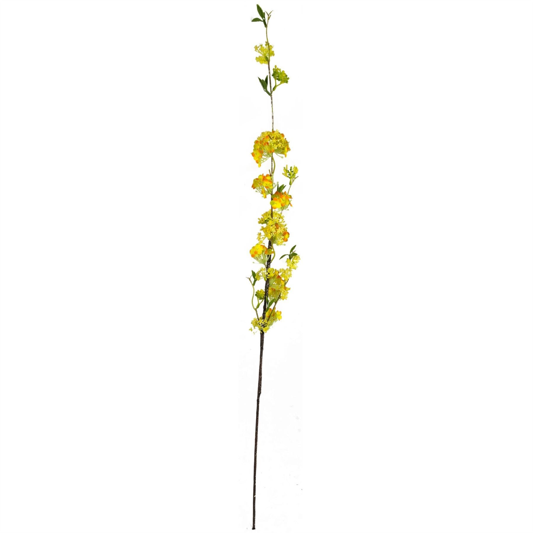 Leaf Pack of 6 Yellow Blossom Spray Stems, 100cm