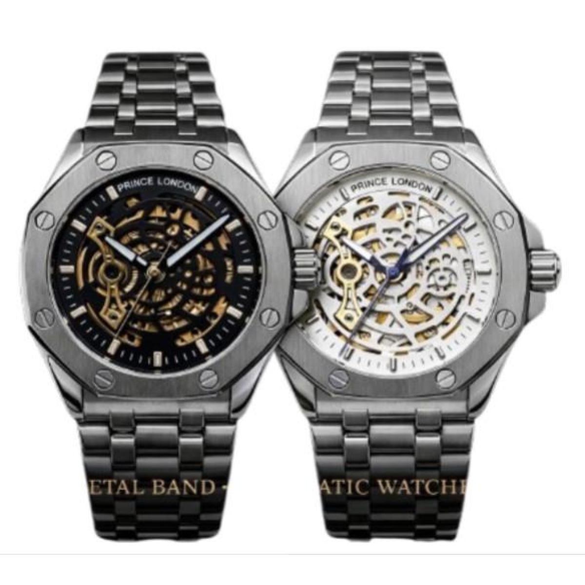 NY London Men's Automatic Mechanical Analog Metal Bracelet Watch
