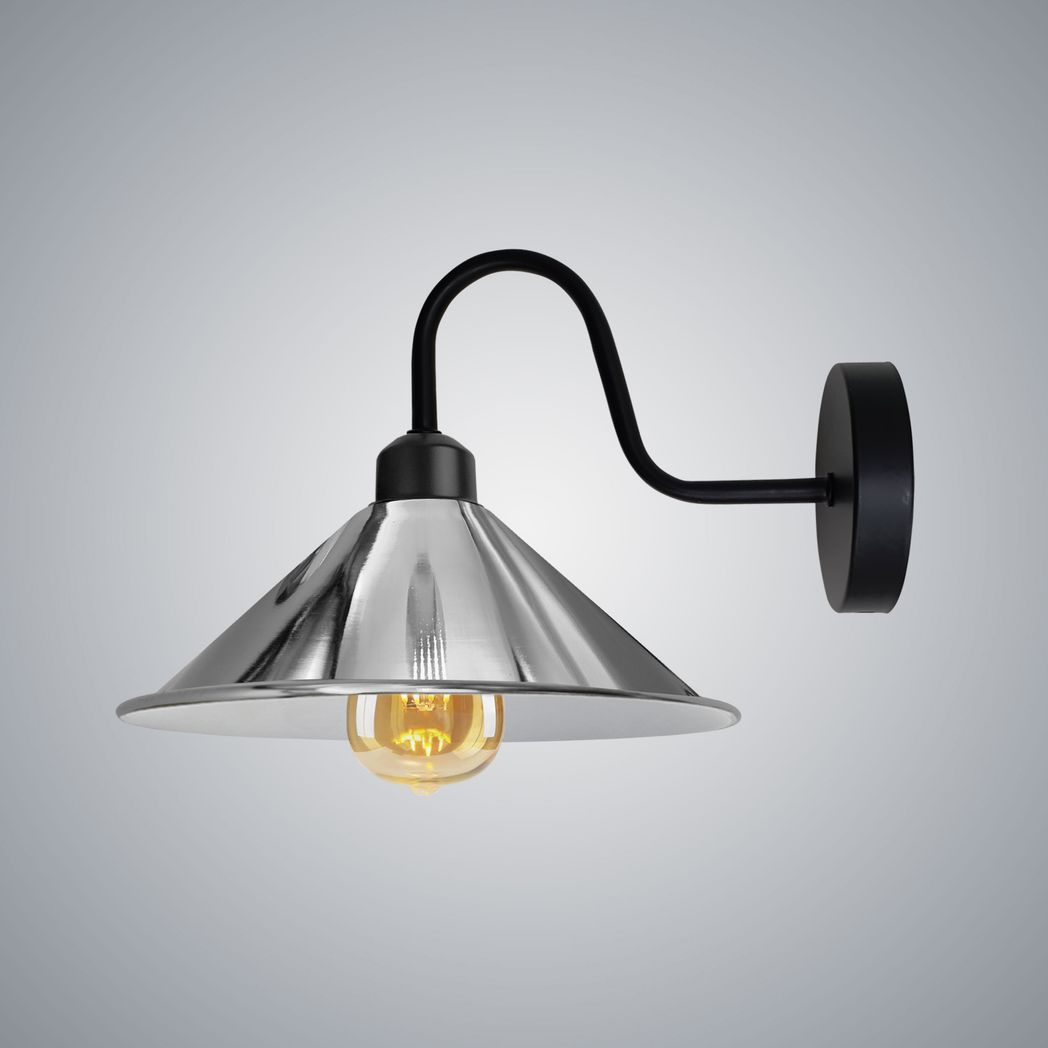 Vintage Cone Wall Sconce, E27 Base, Dimmable Indoor Light