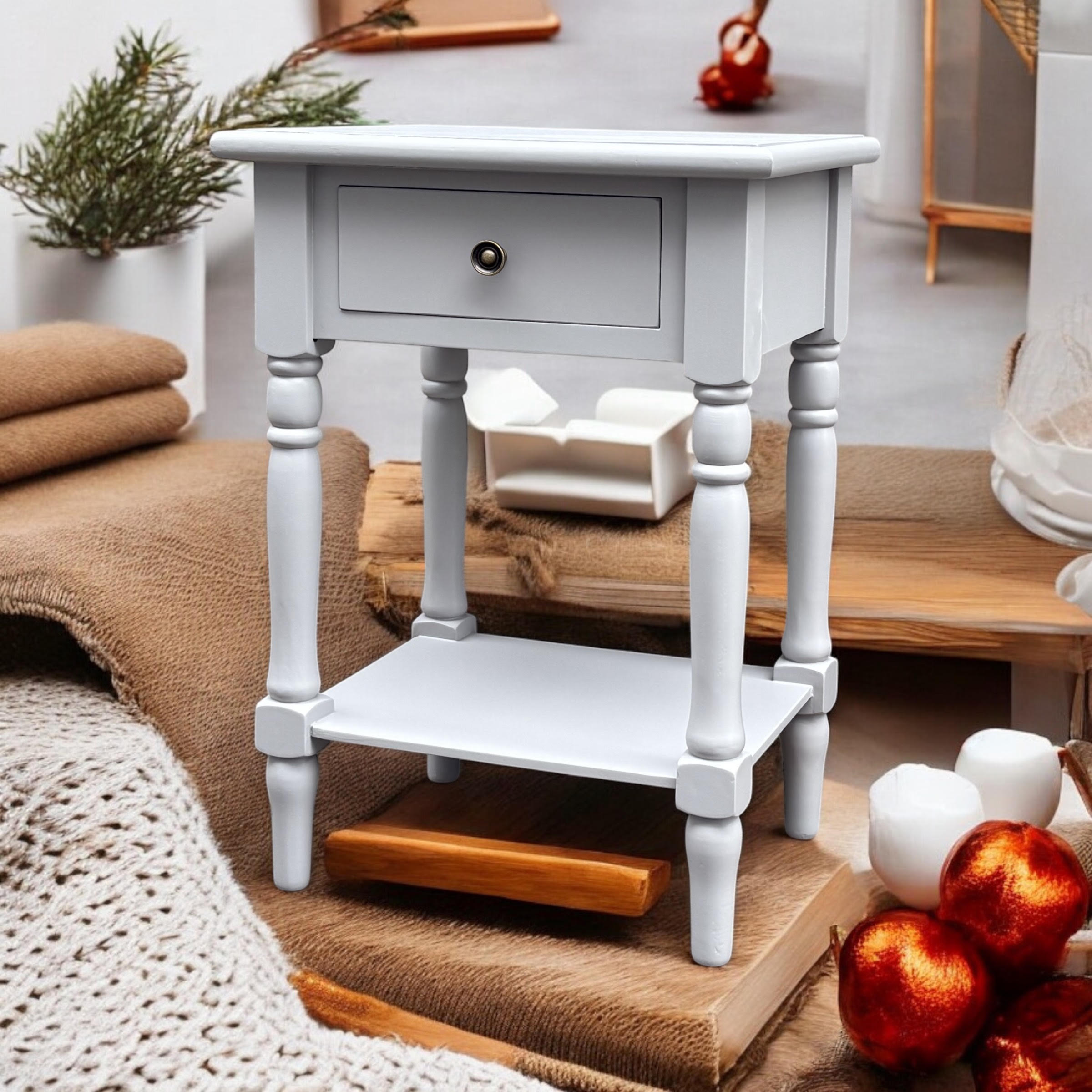 MSL 65cm Hand Finished 1 Drawer Side Table / Bedside Table