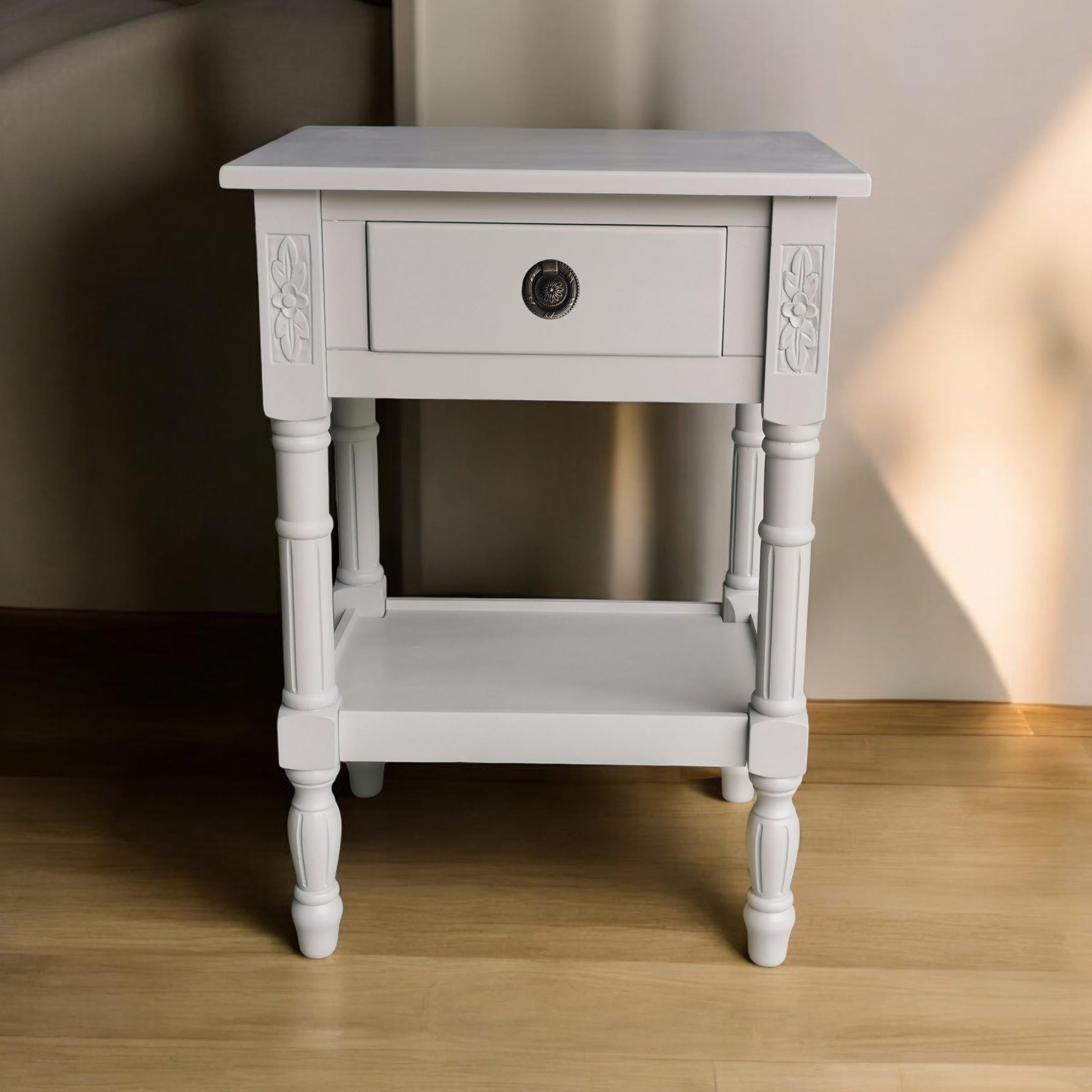 MSL 65cm Hand Finished 1 Drawer Side Table Bedside Table