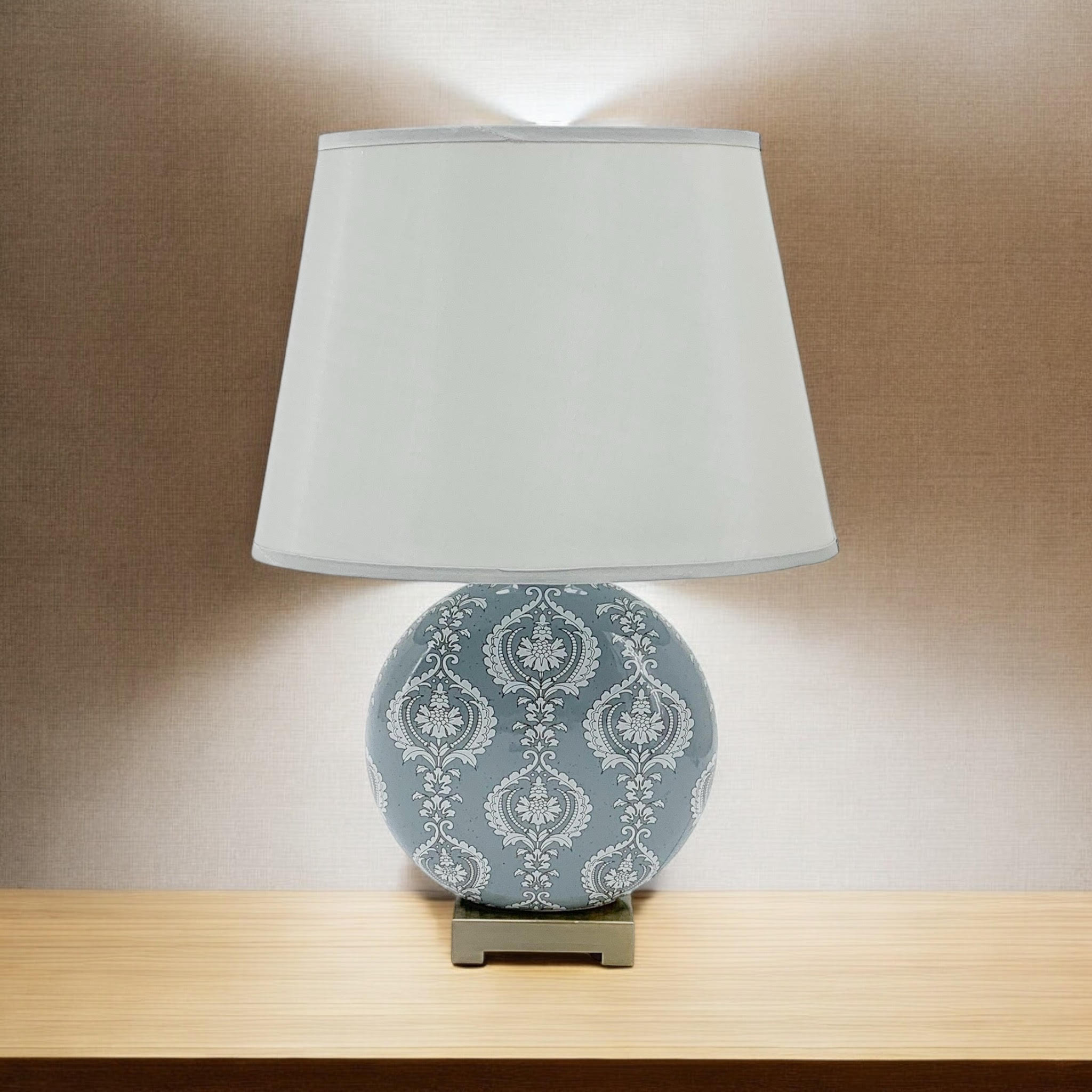 MSL 42cm Traditional Table Lamp with Linen Shade and Inline Rocker Switch