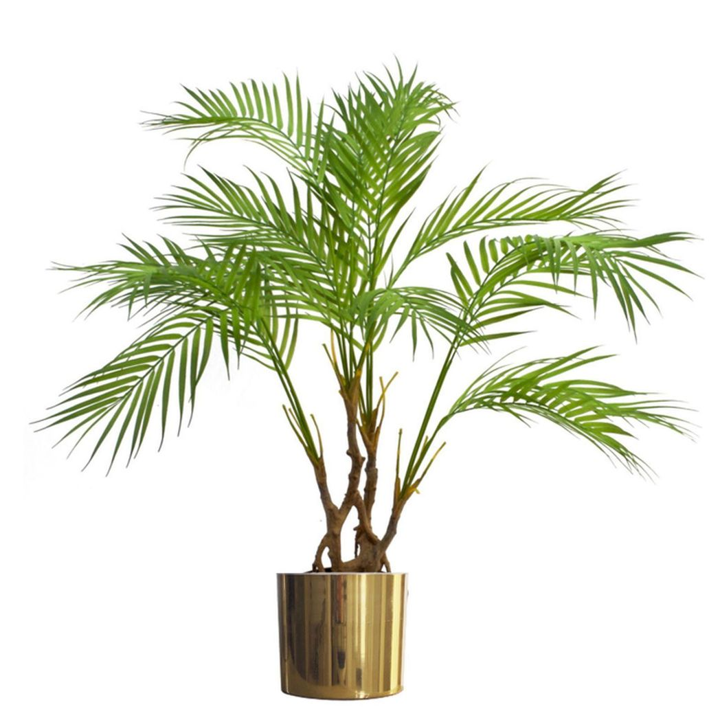 Leaf Handmade Metal Planter with Polished Gold Finish 20 x 18cm