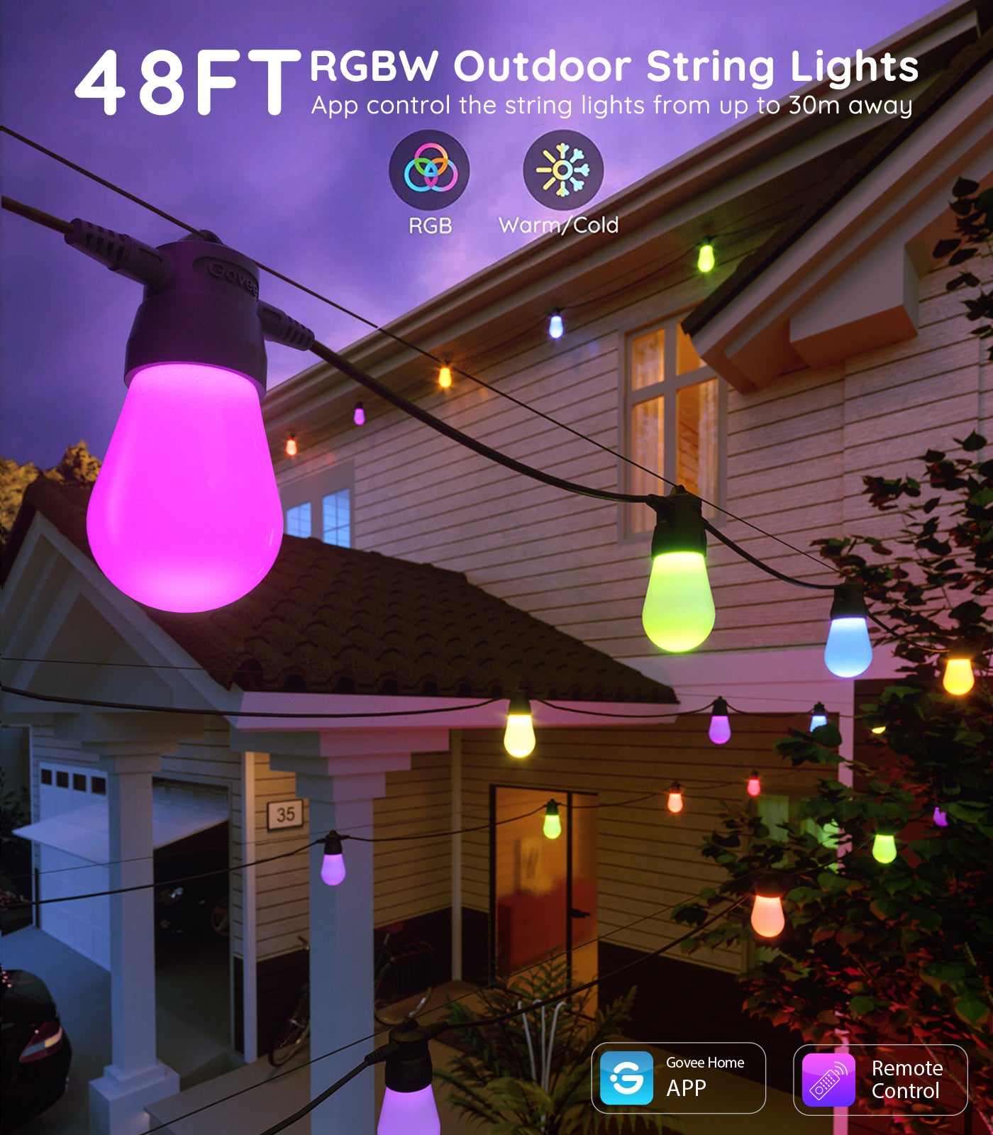 GOVEE RGBIC SMART OUTDOOR LIGHTS 15M