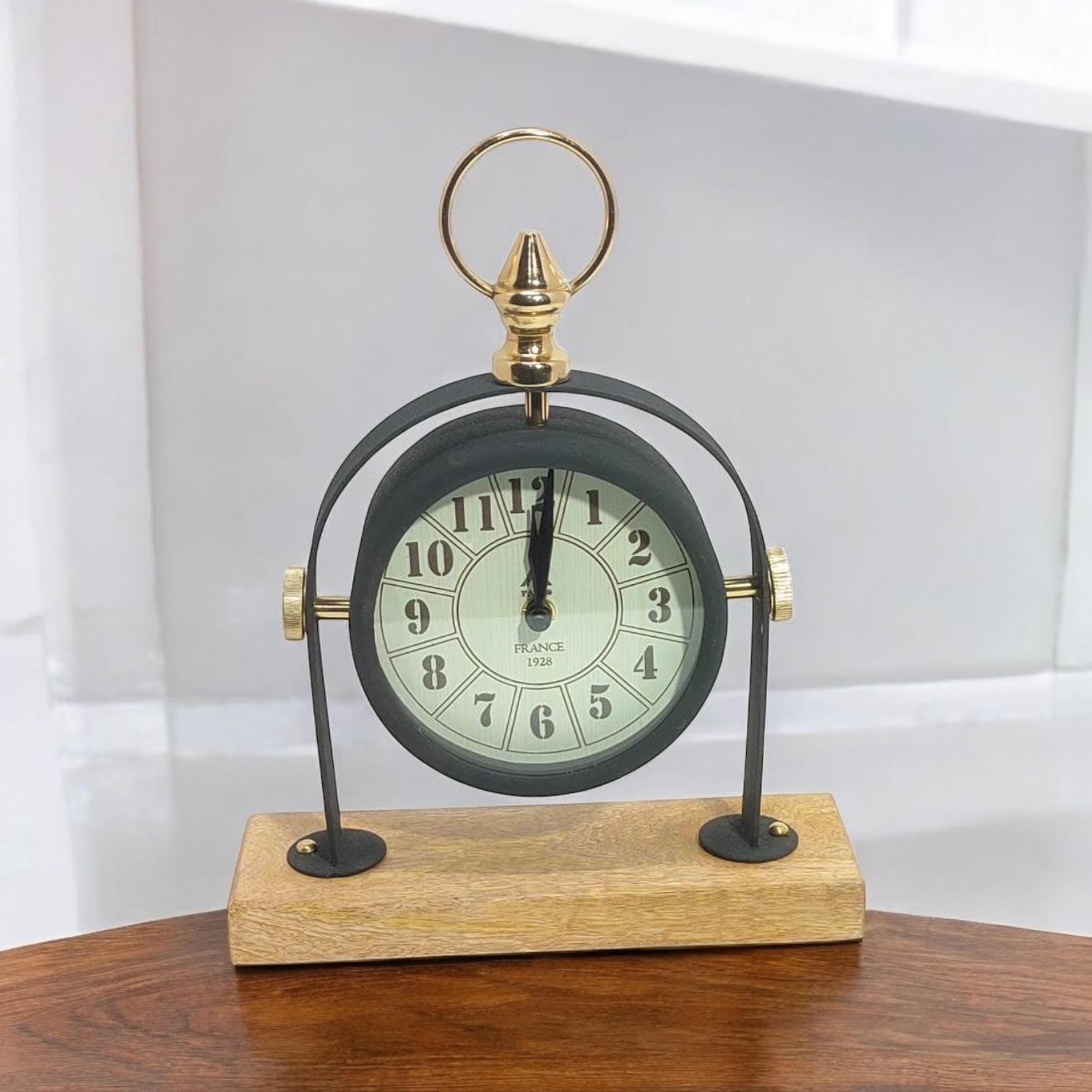 MSL Hand Finished Table Clock, 1 AA Battery Powered