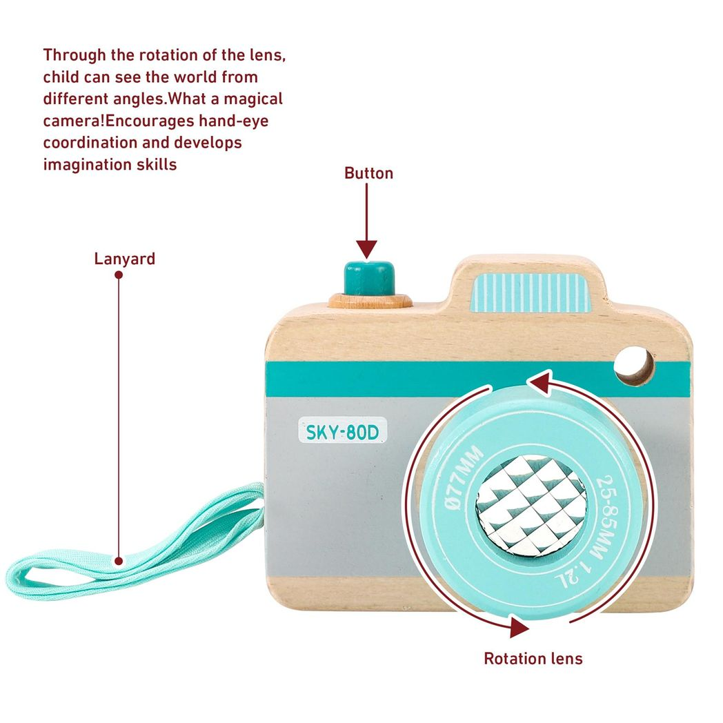 SOKA My First Camera Wooden Kaleidoscope Camera Toy for Children