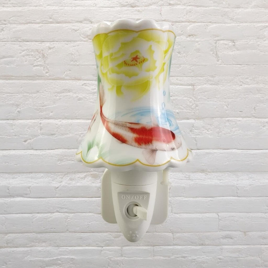 MSL Floral Goldfish Night Light, Hand Finished, LED Bulb
