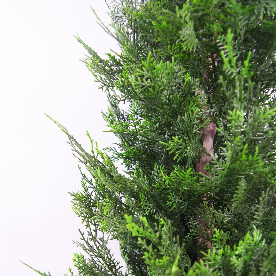 Leaf 120cm Artificial Cedar Topiary Tree with Realistic Foliage and Wood Trunk