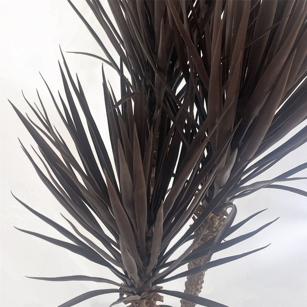 Leaf 155cm Artificial Yukka Tree Plant, Spiky, UV Resistant Outdoor Tree, Dark Red and Brown
