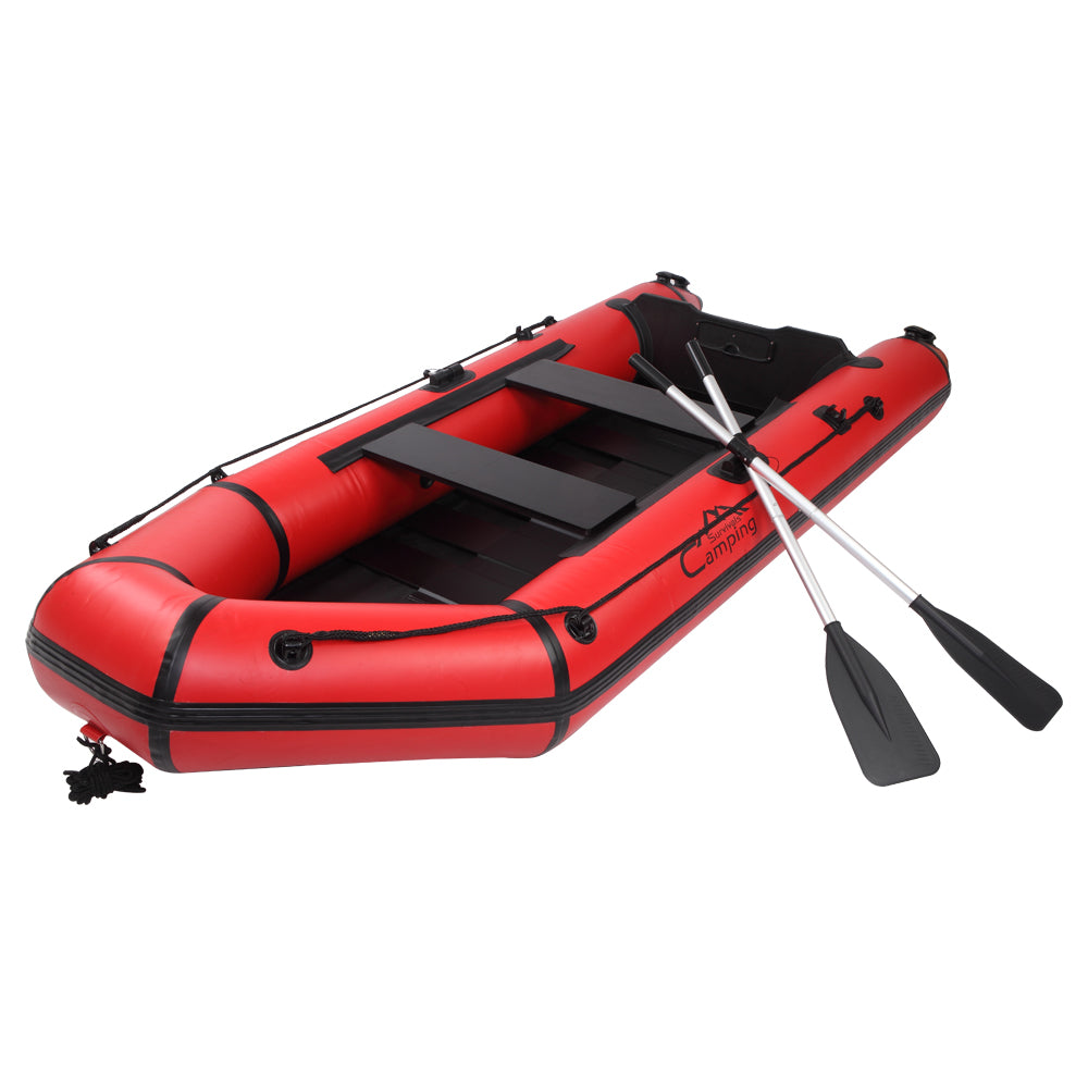 10ft PVC Inflatable Dinghy Boat, 726 lb Load, Red/Black
