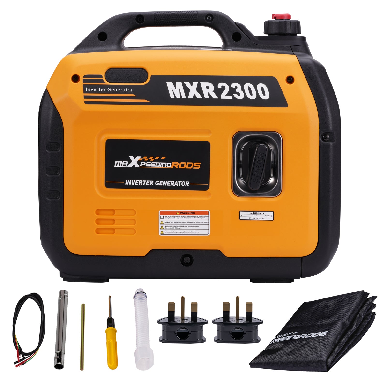 Portable Quiet Petrol Inverter Generator 2300W Peak 1800W Running 4-Stroke Suitcase for Camping and RV