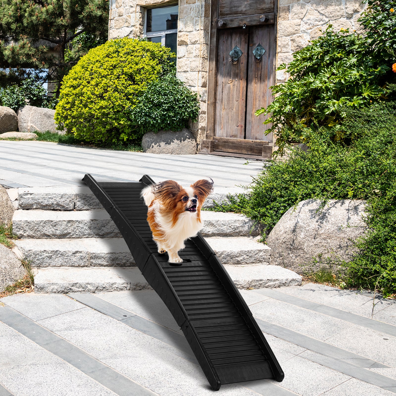 60 Inch Tri-Fold Non-Slip Folding Dog Ramp for Cars, Trucks and SUVs