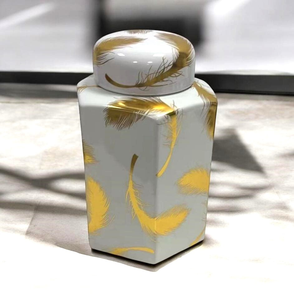 MSL Ceramic 23cm Glazed Ginger Jar for Home Decor