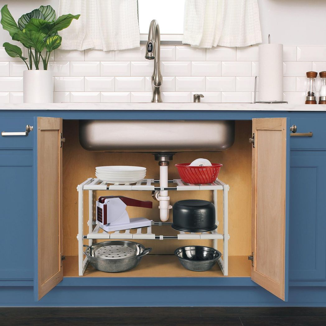 Vinsani Expandable Under Sink Storage Caddy Rack Organizer