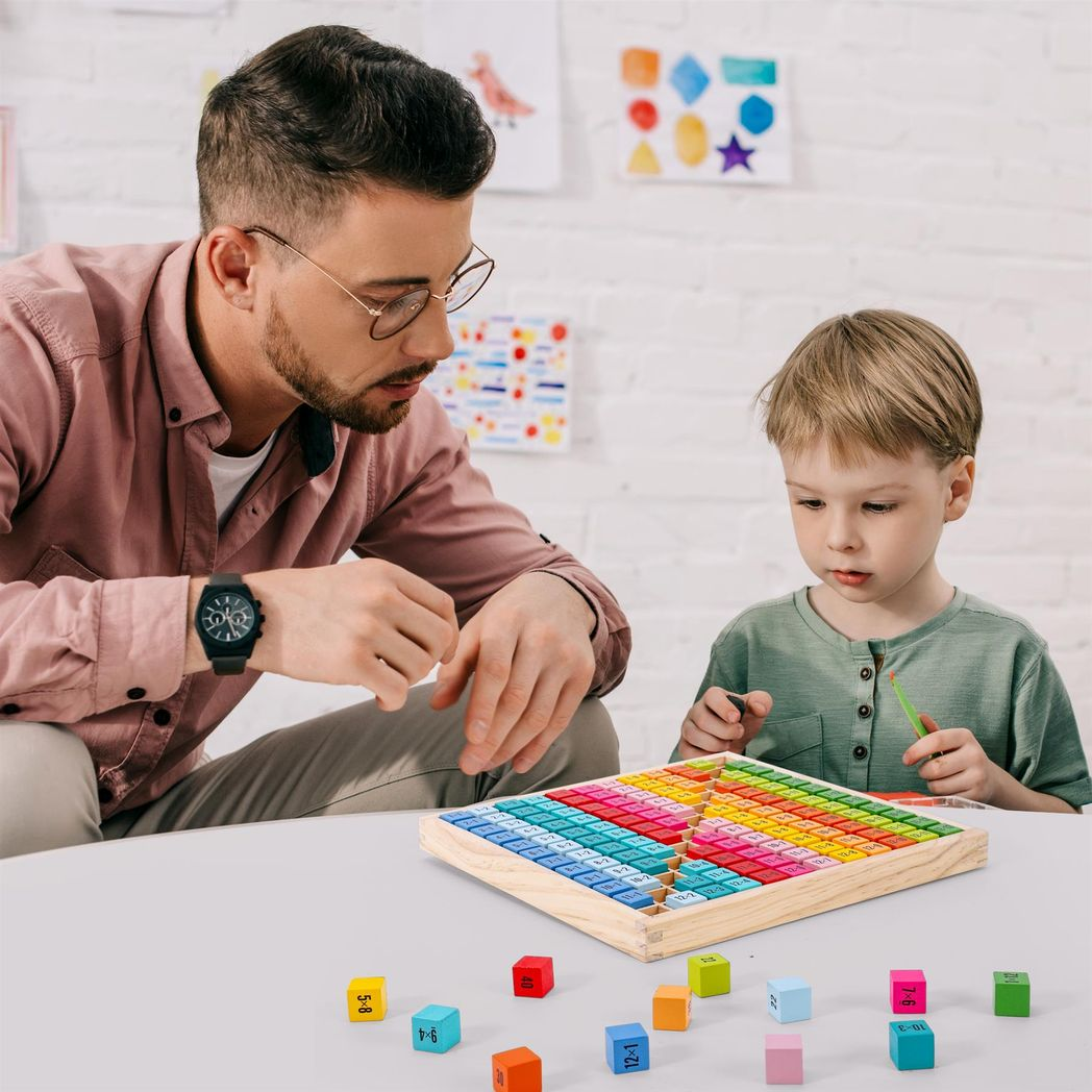 SOKA Wooden 1-12 Times Table Learning Blocks Set, 144 Pieces