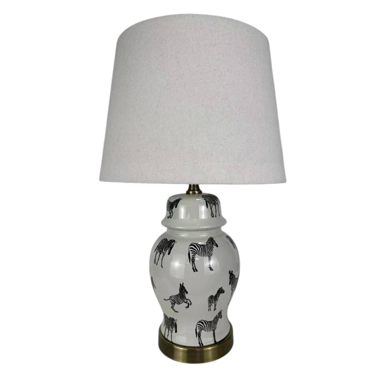 MSL 41cm Traditional Ceramic Table Lamp Base and Shade with Inline Rocker Switch, Double Insulated