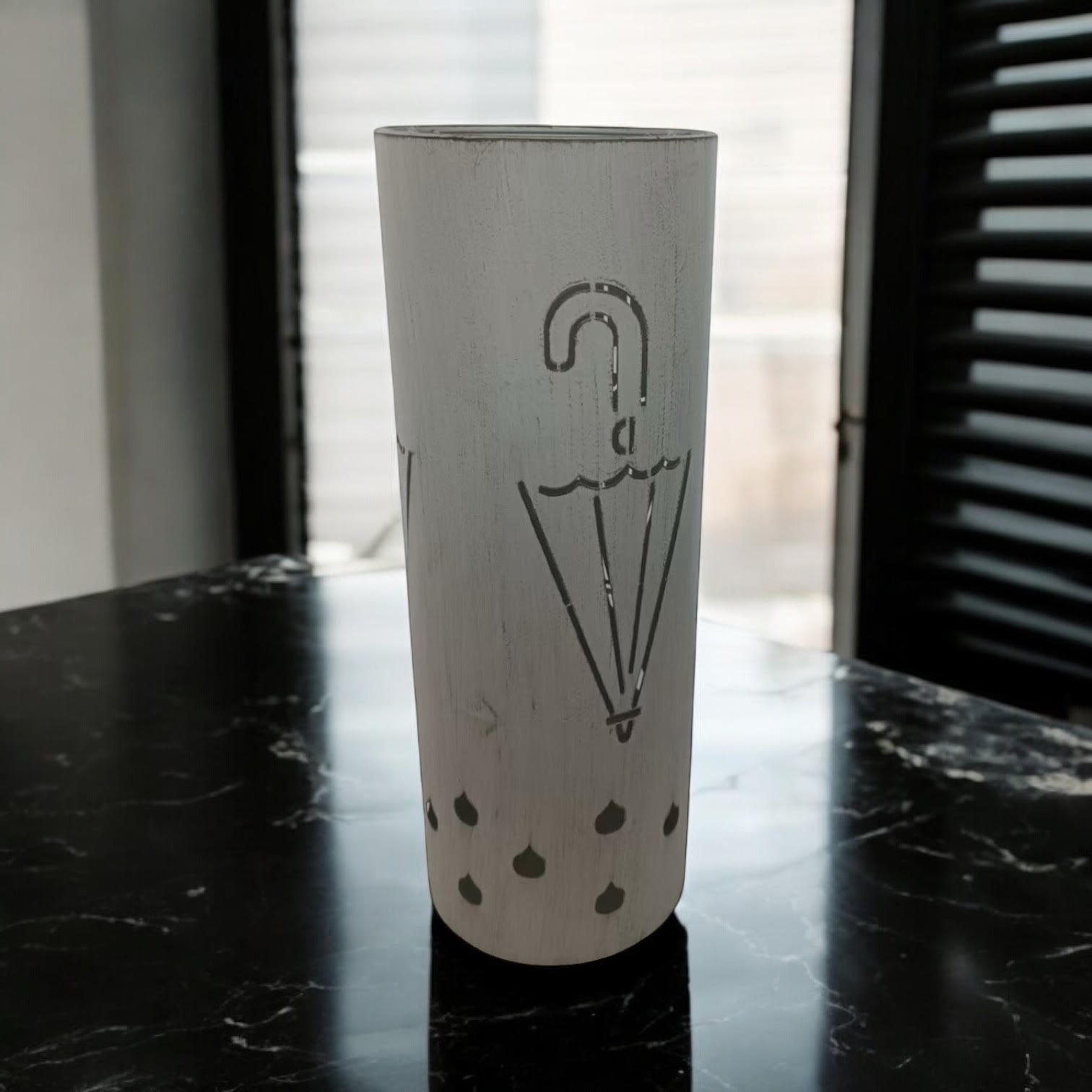 MSL 49cm Cream Metal Umbrella Stand for Hallway or Home