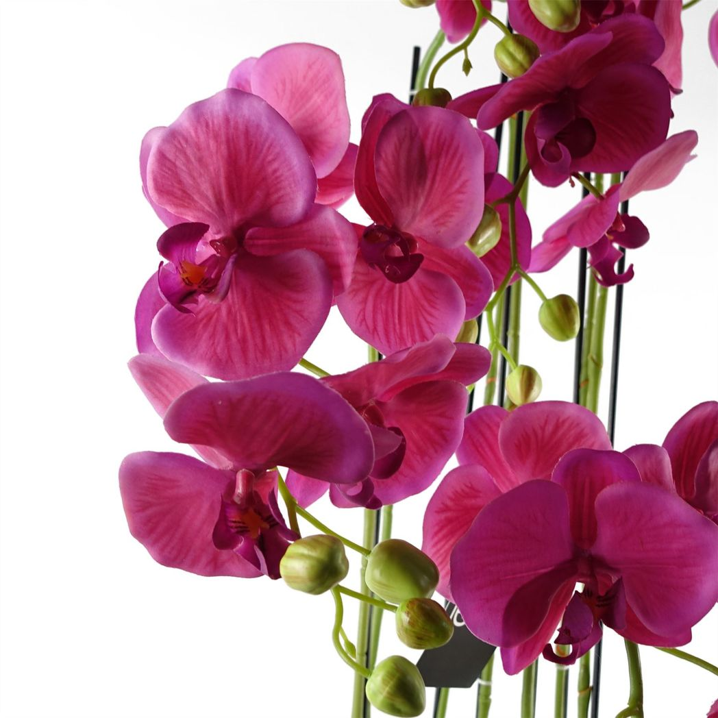 Leaf 110cm Large Pink Artificial Orchid Plant with 41 Real Touch Flowers